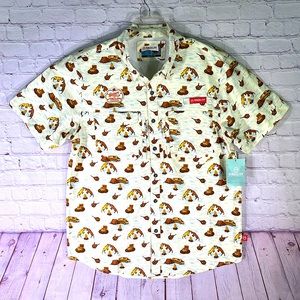 NEW Shinner Bock Edition Magellan Men's Button Down Short Sleeve Shirt. Sz. L
